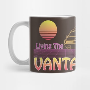 Vanlife Retro Living the Vantasy Yellow Camper Van sunset Mug